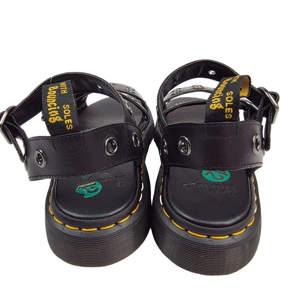 Dr Martens Gryphon Grommet Hardware Black Leather Sandal Size 13